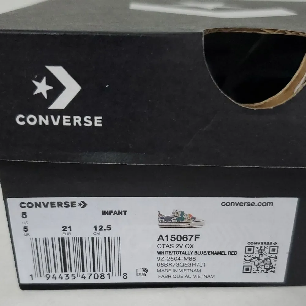 Converse CTAS 2V OX Infant Dinosaur Low Top Sneakers Size 5 NIB